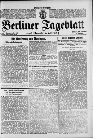 Berliner Tageblatt und Handels-Zeitung vom 28.07.1920
