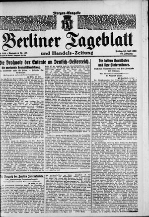 Berliner Tageblatt und Handels-Zeitung vom 30.07.1920