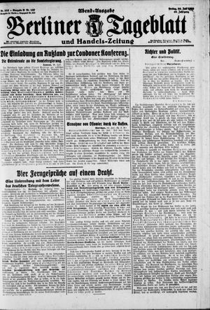 Berliner Tageblatt und Handels-Zeitung vom 30.07.1920