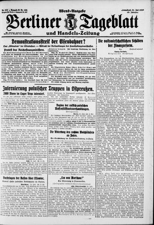 Berliner Tageblatt und Handels-Zeitung vom 31.07.1920