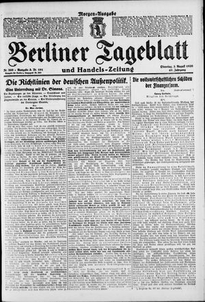 Berliner Tageblatt und Handels-Zeitung vom 03.08.1920