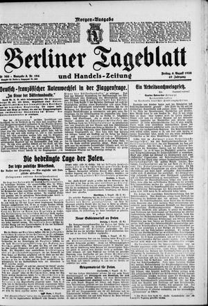 Berliner Tageblatt und Handels-Zeitung vom 06.08.1920