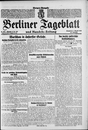 Berliner Tageblatt und Handels-Zeitung vom 07.08.1920