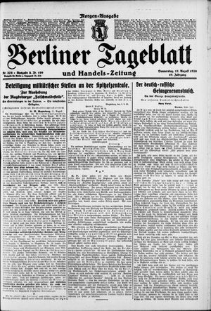 Berliner Tageblatt und Handels-Zeitung vom 12.08.1920
