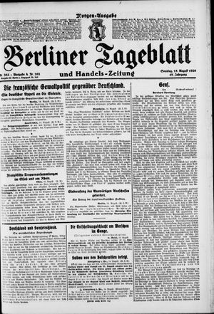 Berliner Tageblatt und Handels-Zeitung vom 15.08.1920
