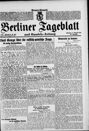Berliner Tageblatt und Handels-Zeitung on Aug 17, 1920