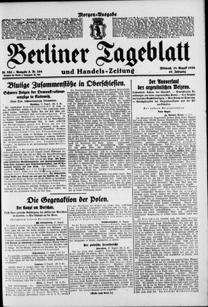 Berliner Tageblatt und Handels-Zeitung vom 18.08.1920