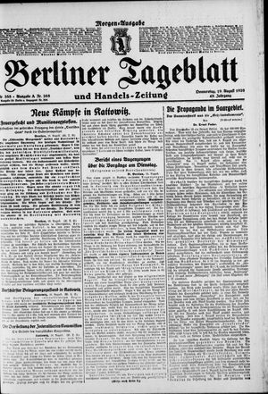 Berliner Tageblatt und Handels-Zeitung vom 19.08.1920