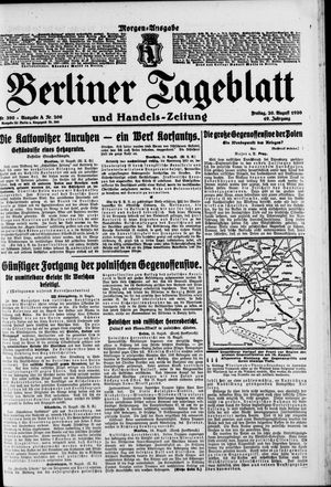 Berliner Tageblatt und Handels-Zeitung vom 20.08.1920