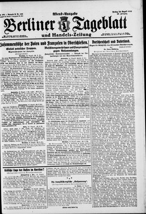 Berliner Tageblatt und Handels-Zeitung vom 20.08.1920