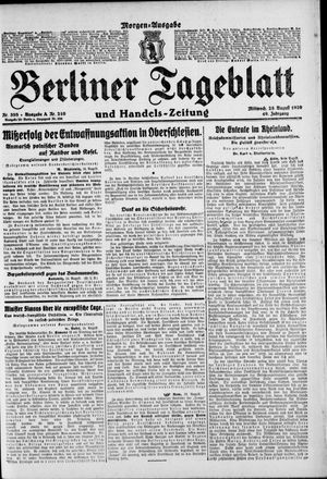 Berliner Tageblatt und Handels-Zeitung vom 25.08.1920