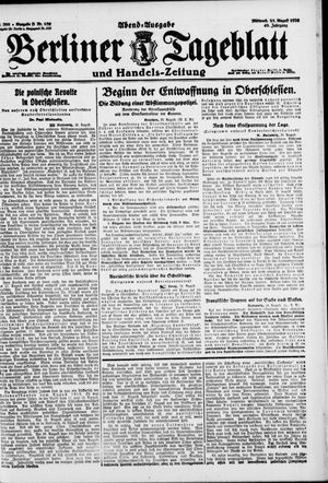 Berliner Tageblatt und Handels-Zeitung vom 25.08.1920