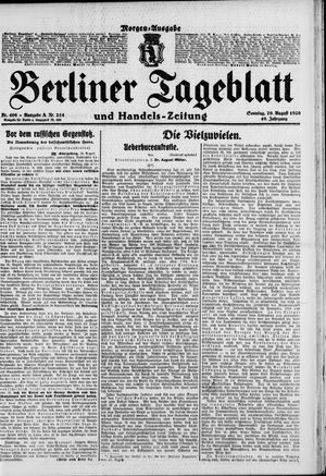 Berliner Tageblatt und Handels-Zeitung vom 29.08.1920
