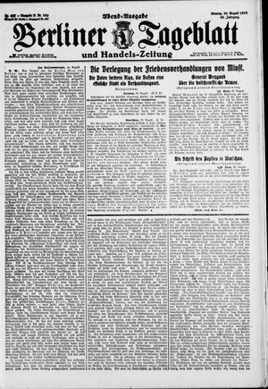 Berliner Tageblatt und Handels-Zeitung vom 30.08.1920