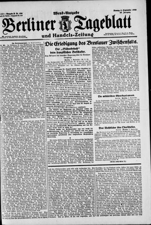 Berliner Tageblatt und Handels-Zeitung vom 06.09.1920