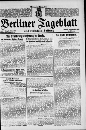 Berliner Tageblatt und Handels-Zeitung vom 08.09.1920