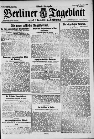 Berliner Tageblatt und Handels-Zeitung vom 09.09.1920