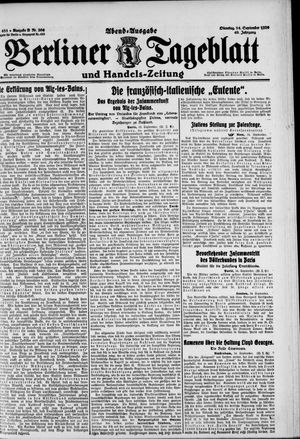 Berliner Tageblatt und Handels-Zeitung vom 14.09.1920