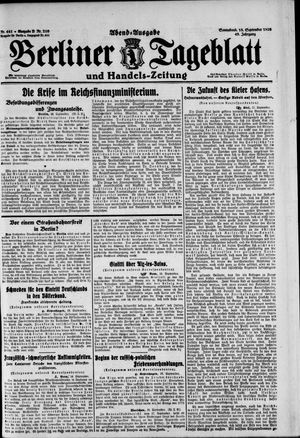 Berliner Tageblatt und Handels-Zeitung vom 18.09.1920