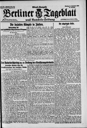 Berliner Tageblatt und Handels-Zeitung vom 21.09.1920