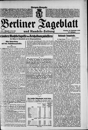 Berliner Tageblatt und Handels-Zeitung on Sep 26, 1920