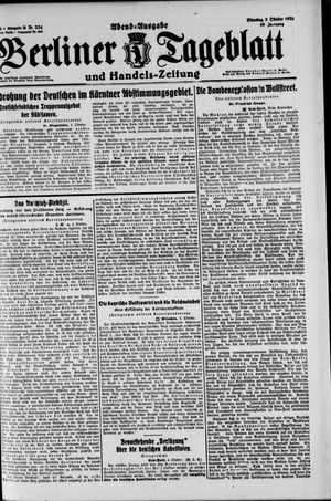 Berliner Tageblatt und Handels-Zeitung vom 05.10.1920