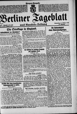 Berliner Tageblatt und Handels-Zeitung vom 21.10.1920