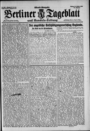 Berliner Tageblatt und Handels-Zeitung vom 25.10.1920