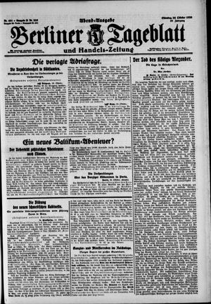 Berliner Tageblatt und Handels-Zeitung vom 26.10.1920