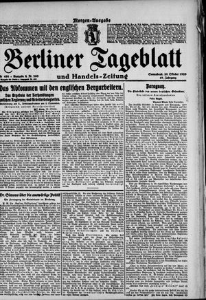 Berliner Tageblatt und Handels-Zeitung on Oct 30, 1920