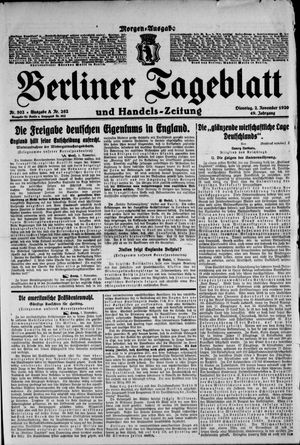 Berliner Tageblatt und Handels-Zeitung vom 02.11.1920