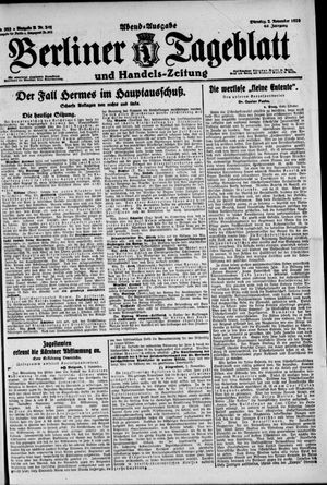 Berliner Tageblatt und Handels-Zeitung vom 02.11.1920