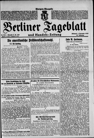 Berliner Tageblatt und Handels-Zeitung vom 03.11.1920