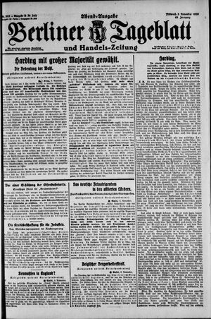 Berliner Tageblatt und Handels-Zeitung vom 03.11.1920