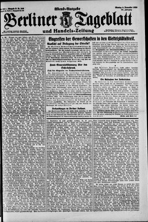 Berliner Tageblatt und Handels-Zeitung vom 08.11.1920