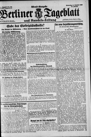 Berliner Tageblatt und Handels-Zeitung vom 11.11.1920