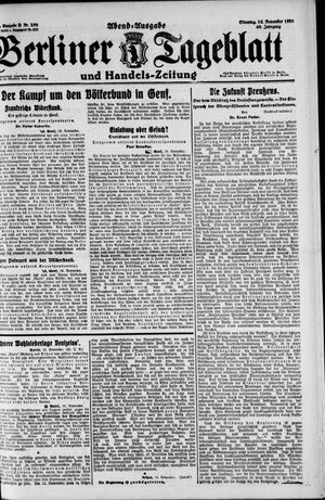 Berliner Tageblatt und Handels-Zeitung vom 16.11.1920