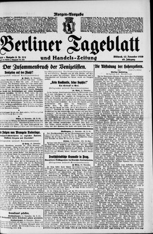 Berliner Tageblatt und Handels-Zeitung vom 17.11.1920