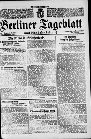 Berliner Tageblatt und Handels-Zeitung on Nov 18, 1920