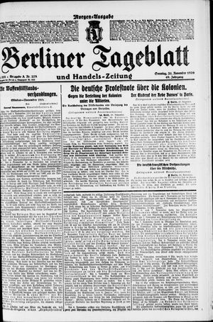 Berliner Tageblatt und Handels-Zeitung vom 21.11.1920