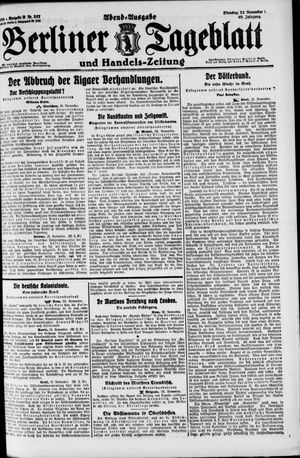 Berliner Tageblatt und Handels-Zeitung vom 23.11.1920