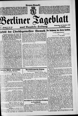 Berliner Tageblatt und Handels-Zeitung vom 25.11.1920