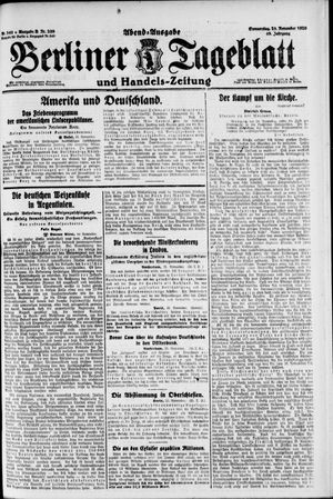 Berliner Tageblatt und Handels-Zeitung vom 25.11.1920