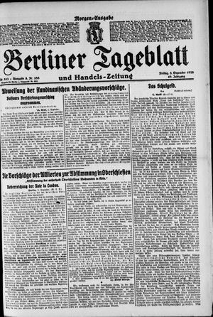Berliner Tageblatt und Handels-Zeitung vom 03.12.1920