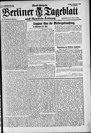 Berliner Tageblatt und Handels-Zeitung vom 06.12.1920