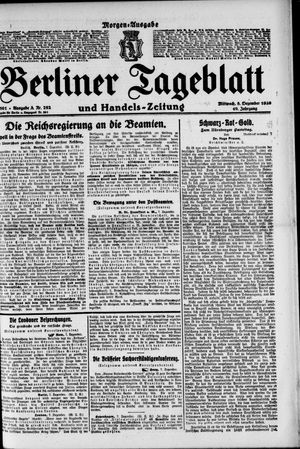 Berliner Tageblatt und Handels-Zeitung vom 08.12.1920