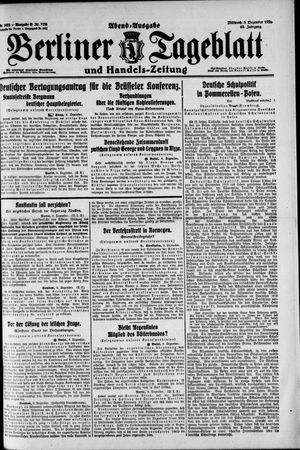 Berliner Tageblatt und Handels-Zeitung vom 08.12.1920