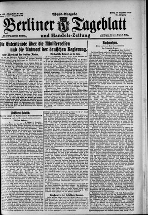 Berliner Tageblatt und Handels-Zeitung vom 10.12.1920