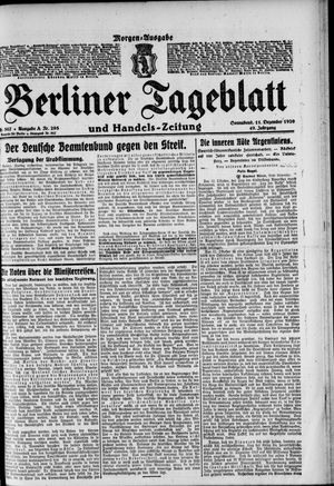 Berliner Tageblatt und Handels-Zeitung vom 11.12.1920