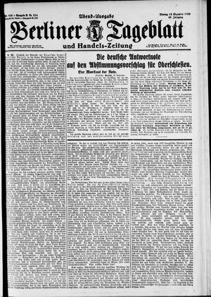 Berliner Tageblatt und Handels-Zeitung vom 13.12.1920